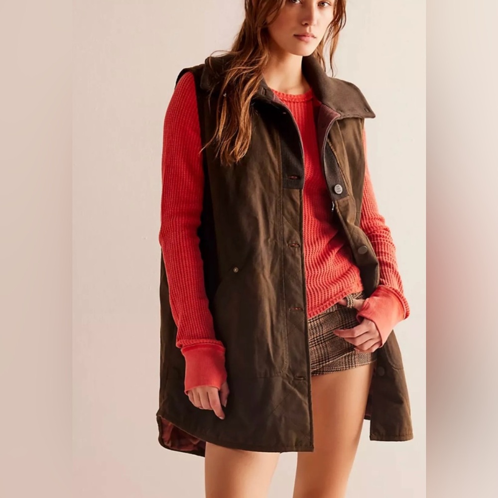 NEW Free People Benny Waxed Waistcoat